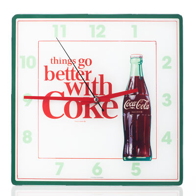 Mark Feldstein Coca Cola Bottle Square Wall Clock - 11.81 Inch
