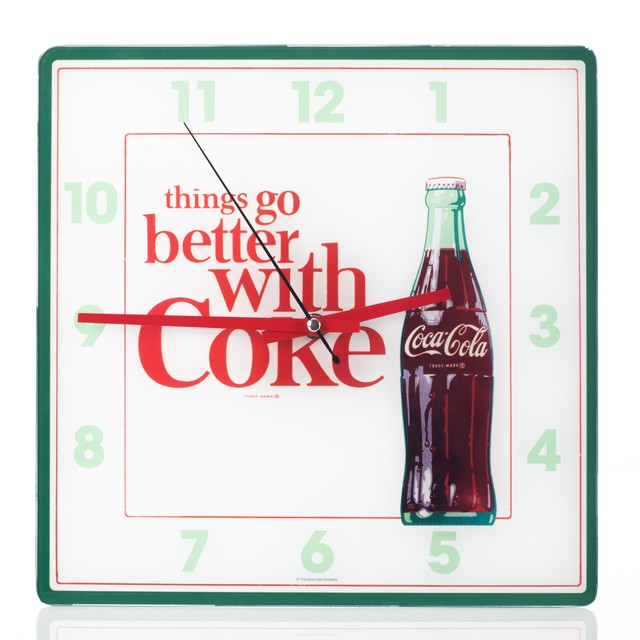 Mark Feldstein Coca Cola Bottle Square Wall Clock 11 81 Inch