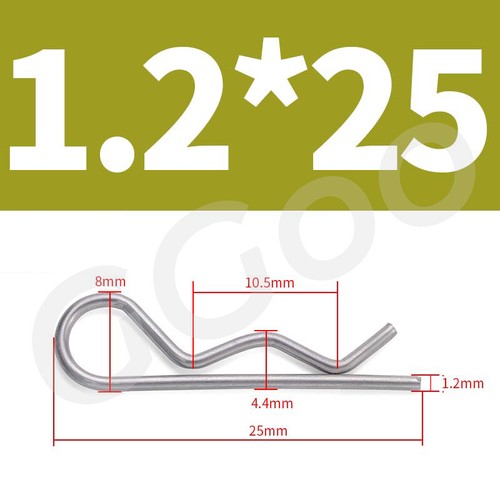 Clevis Pins & Cotter Split Pins & R-Clips A2 Stainless Steel Metric All Sizes - Picture 174 of 196