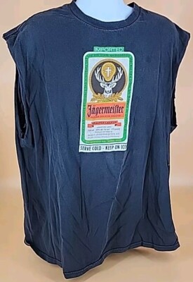 Jagermeister Logo & Bottle Label Black T-Shirt 