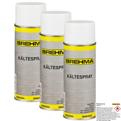 3x BREHMA Kältespray Eisspray Kälte Spray Vereisungsspray Kühlspray 400ml -45°C