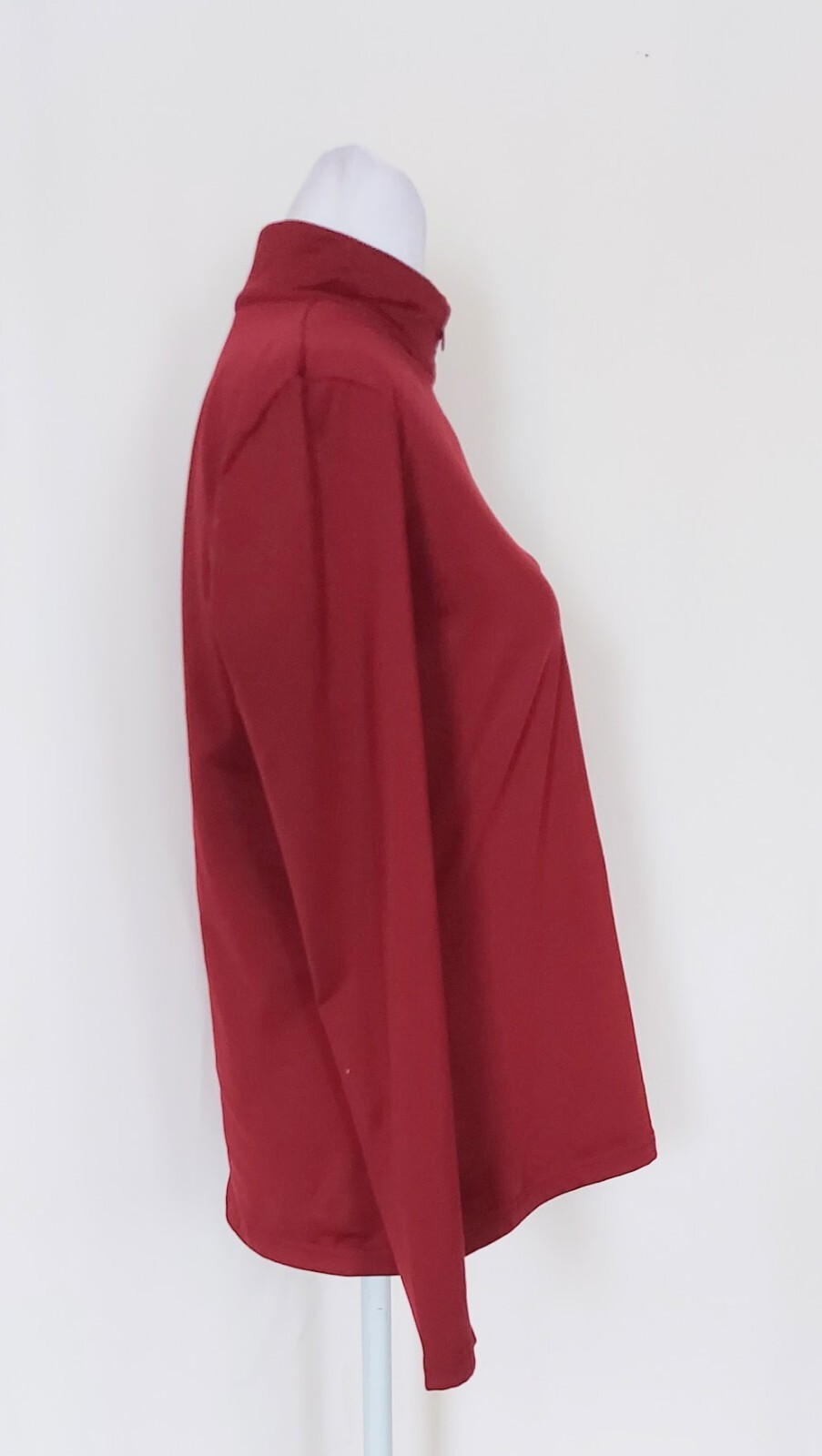 HKM Womens Size Medium Long Sleeve 1/4 Zip Functional Shirt Burgandy Red