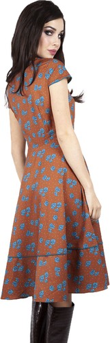 Voodoo Vixen ADIA Vintage POLKA DOT Blumen Button Down KLEID Dress Rockabilly - Bild 2 von 3