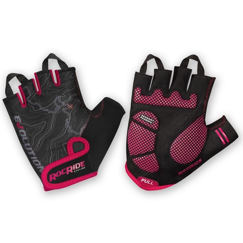 Guantes de ciclismo acolchados mejorados con medio dedo RocRide unisex hombres mujeres niños - Imagen 39 de 46