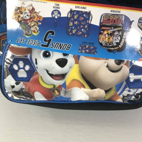 Paw Patrol Backpack Action Pack Lunch Box 5 Piece Set, School Bag Case - Picture 12 of 12