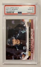 Upper Deck 2022-23 Series 1 Young Guns Canvas #C100 Matty Beniers PSA 10