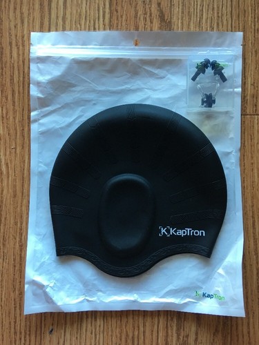 Nuevo conjunto de gorras de natación Kaptron con tapones para los oídos y clip para nariz gorras de baño negras - Imagen 4 de 5