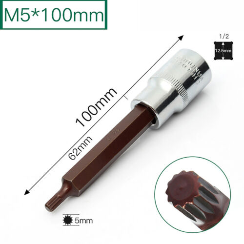 1/2" Drive Torx Bit Set Cr-v Steel Socket M5-M18 S2 Steel Bits 55/100mm Length - Picture 17 of 24