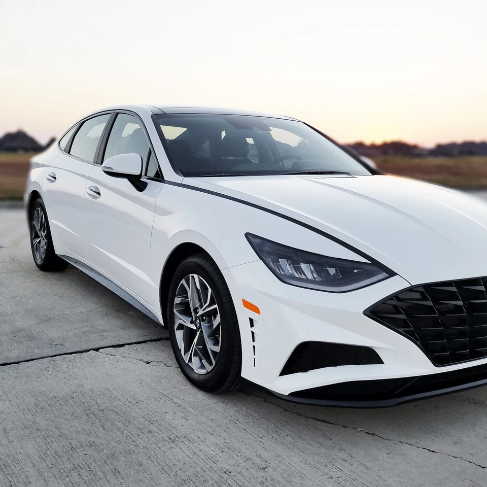 Superposición de vinilo oscurecido eliminación de cromo para Hyundai Sonata 2020-23 moldura de ventana Foto 4 de 4