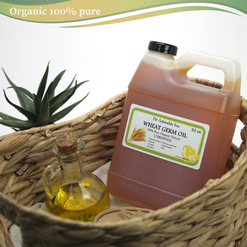 Wheat Germ OIL Unrefined 100% Pure Cold Pressed Organic By Dr.Adorable 32 oz - Picture 2 of 5