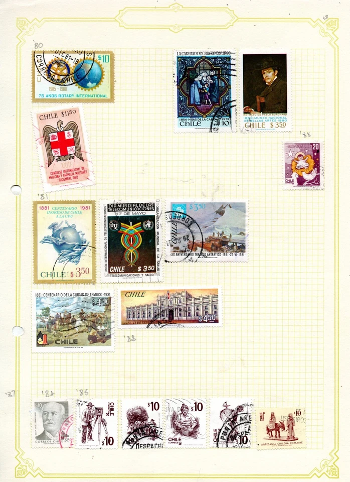 CHILE, GRAN LOTE DE SELLOS, SERIE DE DIVERSAS, 22 ESCANEOS (NEA-242) Foto 2 de 4