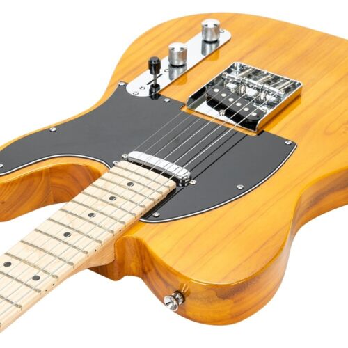 Full-Size Trans Yellow Tele Style Solid Body Electric Guitar Package w/ Gig Bag - Picture 5 of 16
