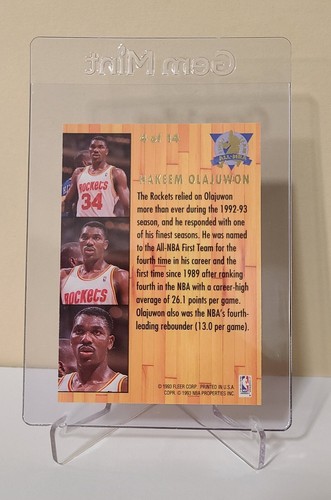 HAKEEM OLAJUWON - 1993 Fleer Ultra First Team All-NBA - Picture 2 of 2