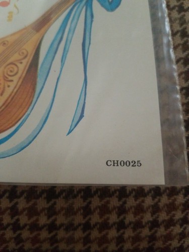 Vintage Charter House Reproductions 9"×6" NOS UNFRAMED Blue musical instruments - Foto 6 di 8