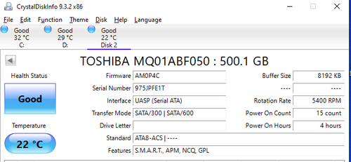 Toshiba 500GB Internal 5400 RPM SATA 2.5" Laptop HDD Hard Drive - Picture 14 of 15
