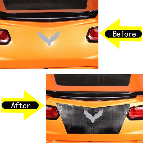 carbon Fiber Sticker Rear Tail logol trim panel Fit For Corvette C7 2014-2019 - Picture 2 of 12