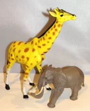 Safari LTD Ankyo Animals Large Plastic Giraffe Elephant Lot Of 2