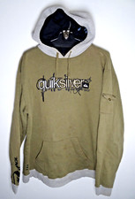 Vintage Quicksilver Hoodie XL Mens 90s Y2K Skate Surf Grunge Sweatshirt Green
