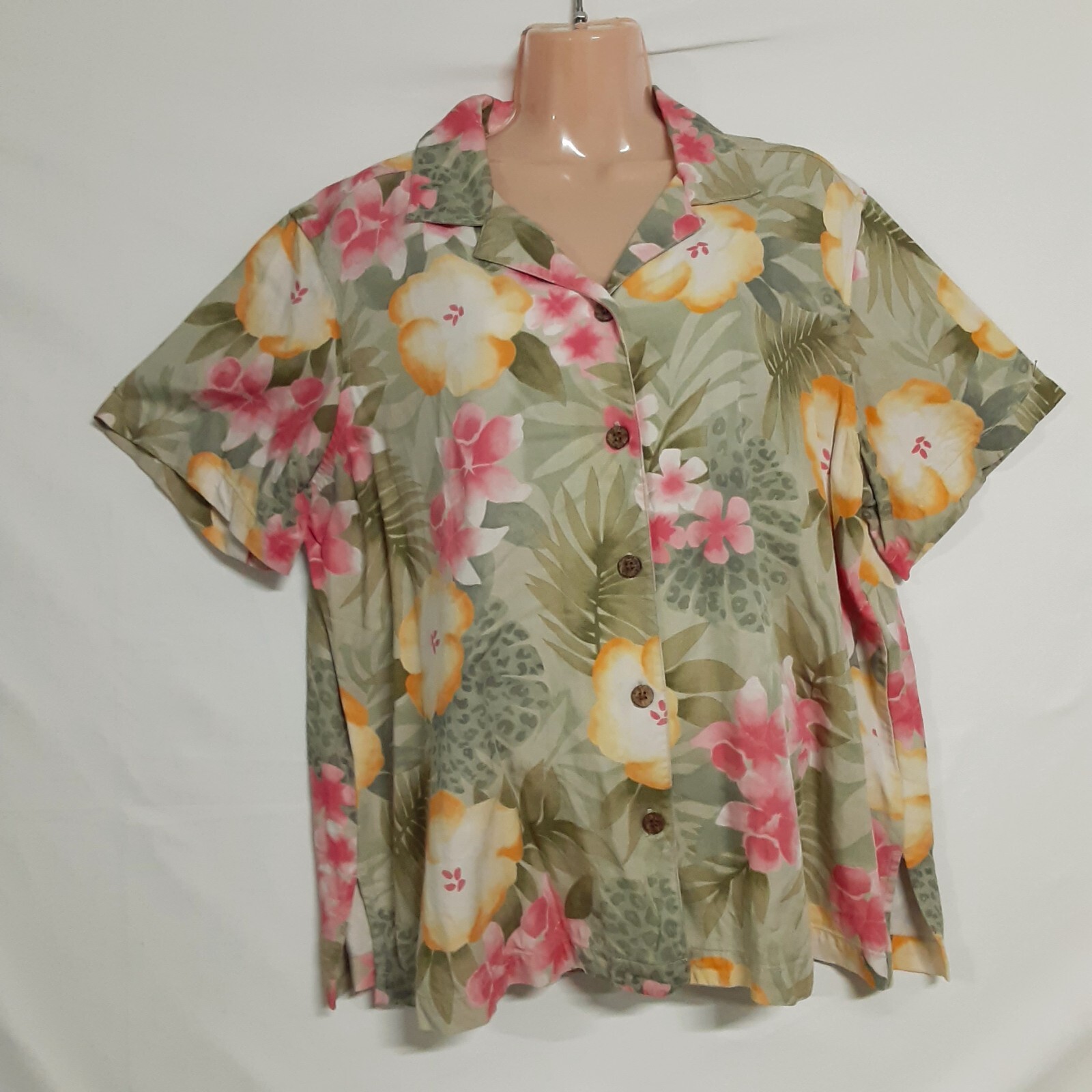 La Cabana Women Tropical Top Blouse Shirt Size 1X… - image 12