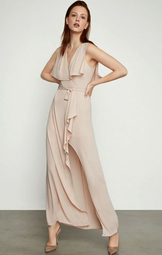 NUEVO BCBG MAX AZRIA VESTIDO SUPERPUESTO MANGA HENDIDA ROSA DESNUDO WQR6229835 TALLA 6 $298.00 - Imagen 5 de 8