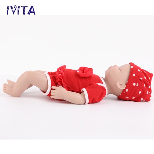 IVITA 15'' Eyes Closed Full Silicone Reborn Baby Girl 1.8KG Lifelike Doll - Picture 10 of 12