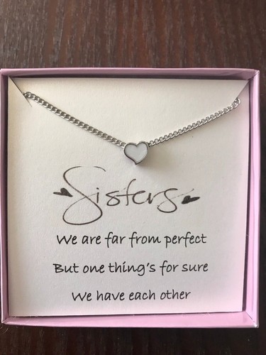 Love Colored Heart Small Pendant Necklace With Inspirational Poem For Sister - Picture 6 of 7