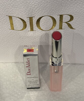 DIOR ADDICT LIP GLOW 007 RASPBERRY (0.12OZ/3.5G) FULL-SIZE NIB+ 1 Free Sample