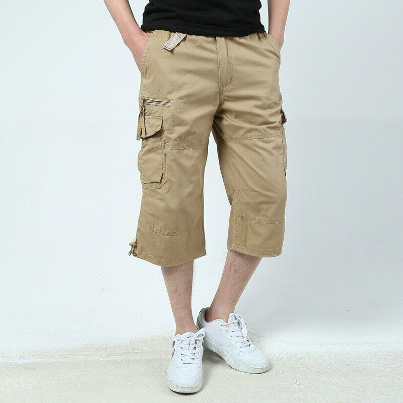 Men 3/4 Length Pocket Shorts Cargo Pants Work Trouser Men 3/4 Length Pocket Shorts Cargo Pants Work Trouser