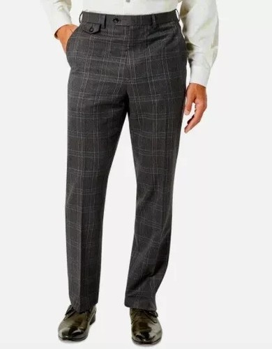 TAYION MEN'S CLASSIC-FIT WOOL BLEND DRESS PANTS COLOR GREY SIZE 33W X32L - Picture 3 of 5