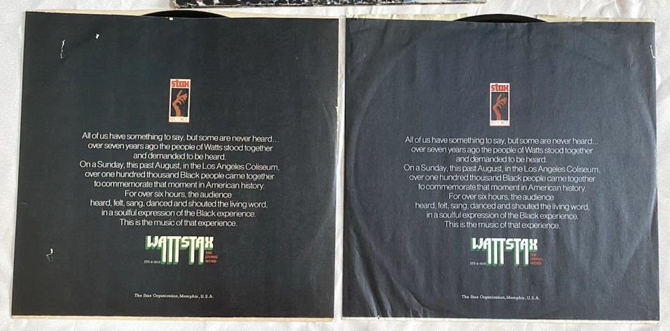 Wattstax The Living World Concert Music Soul 1972 Double LP Vinyl Record Tested Foto 3 de 4