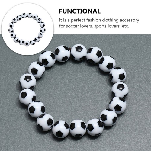 Fußball Form Perlen Armband Hand Fußballliebhaber Mode Kleidung Zubehör - Bild 4 von 12