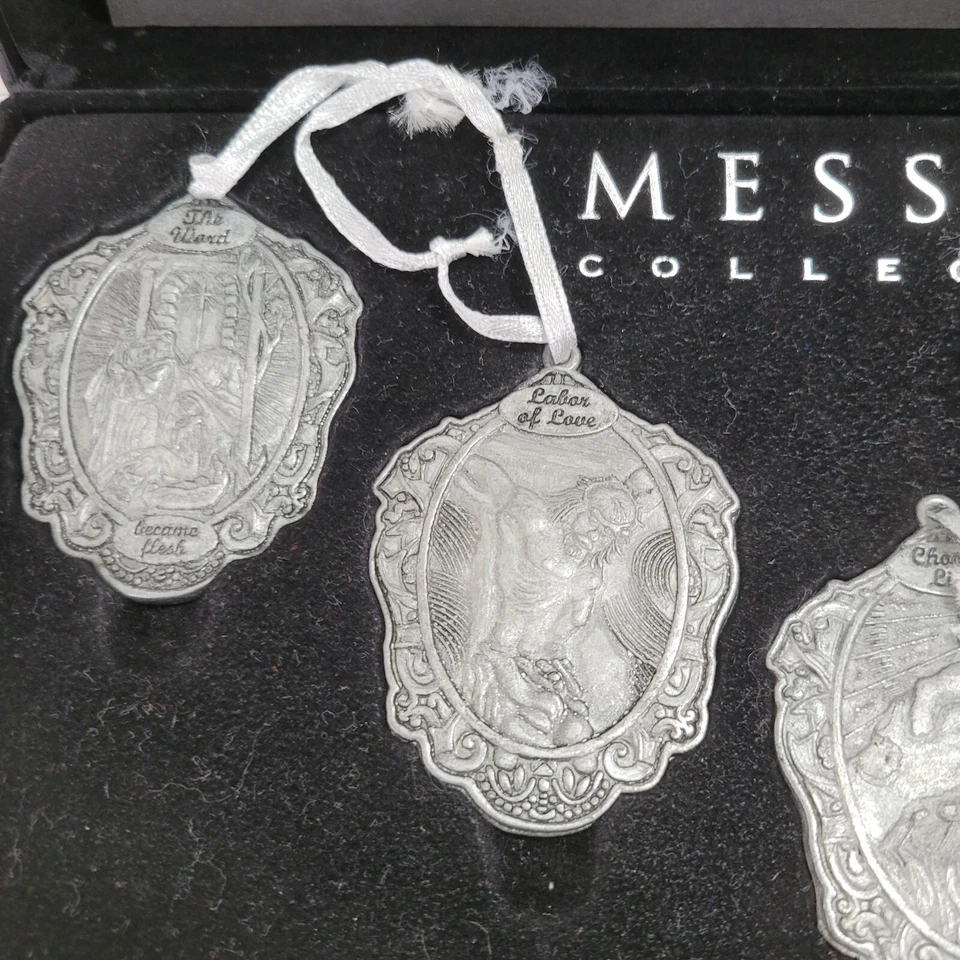 Juego de Colección de Adornos Mesías de Peltre 5 Familia Navidad Tradición Religiosa Foto 4 de 4