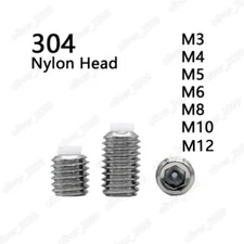 304 Stainless Steel Hexagon Socket Set Screw With Nylon Dog Point M3 M4 M5-M12