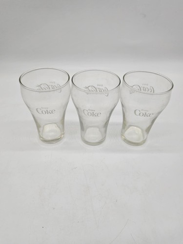 VINTAGE Set of 4 Enjoy COKE/Enjoy COCA COLA WHITE LABEL DRINKING GLASSES - Picture 6 of 14