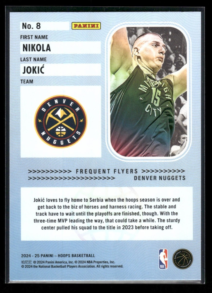 2024-25 Panini NBA Hoops #8 Nikola Jokić Frequent Flyers | eBay