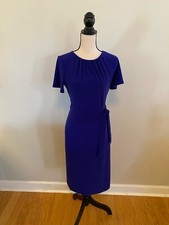 Lauren Ralph Lauren Blue Tie Waist Jersey Stretch Sheath Dress Women’s Size 6