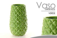 VASO VASETTO IN CERAMICA VERDE 14*14*24 CM ARREDAMENTO CASA OXO-732584