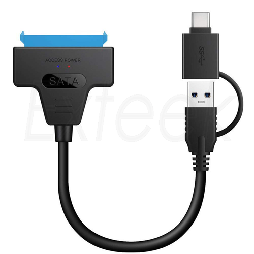 USB A/C 3.0 Type C to Sata III 22 Pin Adapter Cable 2.5 Inch SSD HDD Hard Drive - Picture 15 of 23