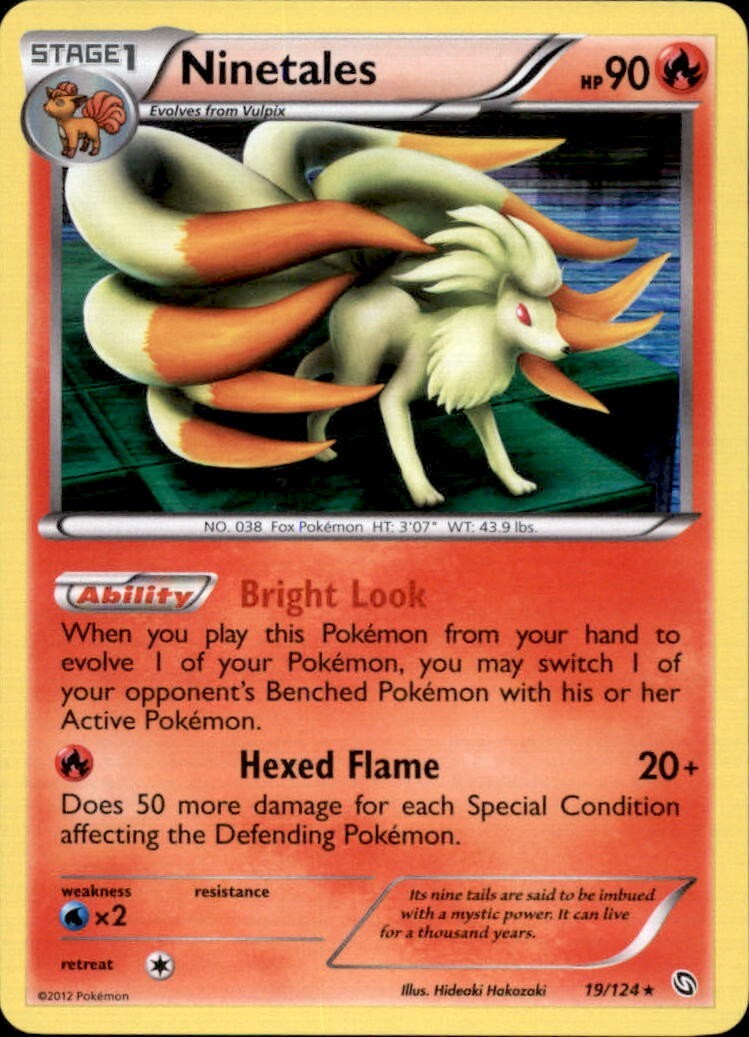 Pokemon Card Ninetales 19/124 Dragons Exalted Holo Rare Foil 2012 LP