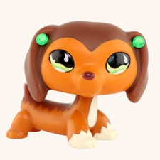 LPS Orange Savannah Dachshund Dog #675 Kid Toy Collectible lps Figure Pet Cute