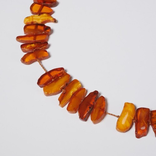 Vintage Baltic Honey Amber Natural Beaded Necklace 28"l - Picture 2 of 5