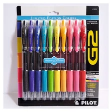 Pilot G2 Harmony 10 Pk Special Edition Premium Gel Roller Pens Fine Point 0.7mm 