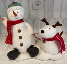 2004 Hallmark Jingle Pals Snowman Dog Animated Musical Plush Tested See Video
