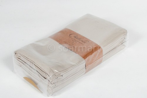 CHATEAU 20" x 20" Kitchen Napkins Easy Care Set of 12 Beige New - Picture 2 of 5