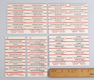 NOS Juke Box Title Paper Labels Cowsills Dave Clark Paul Revere The Association