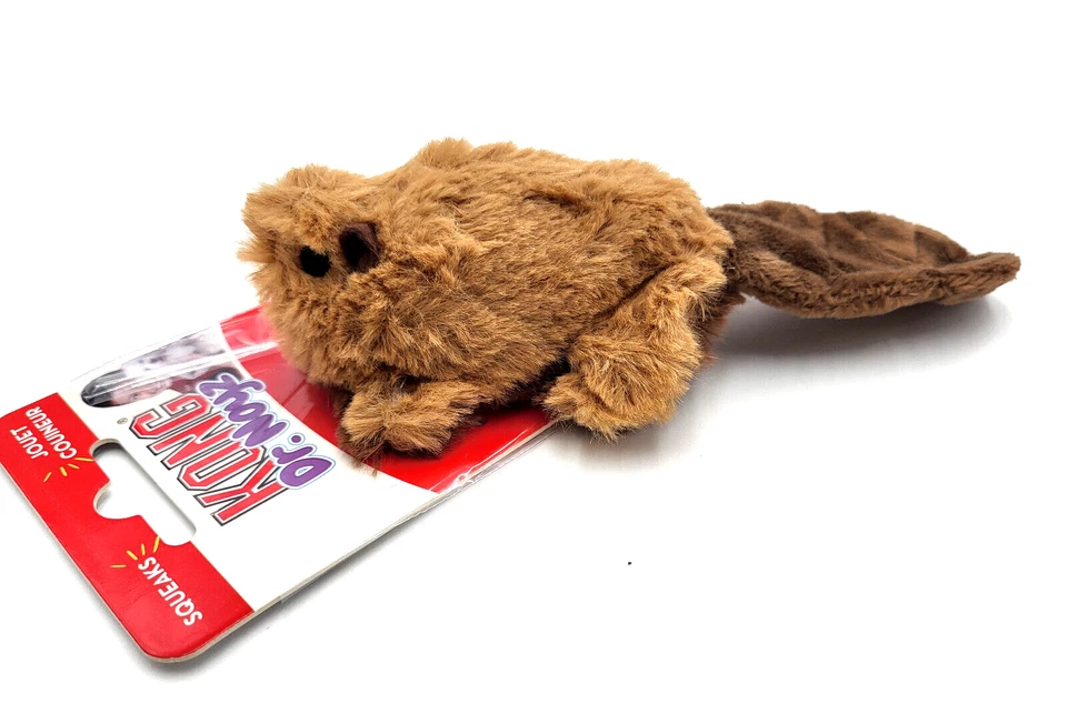 Kong Dr Noyz (6) Castor PEQUEÑO Peluche Chirriante Cachorro Perro Buscador Juguete con Chirridos Extra Foto 2 de 4