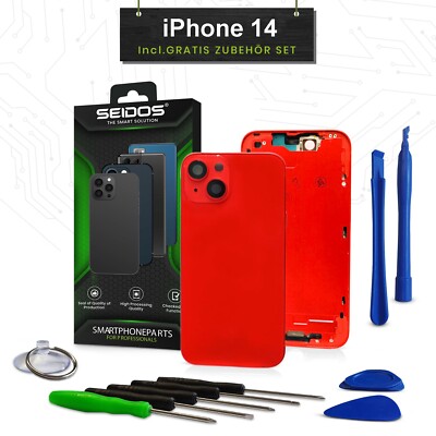Backcover für iPhone 14 Rot Gehäuse Rückseite Glas Frame Housing Red SEIDOS