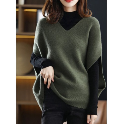 Damen Strickweste V-Ausschnitt Weste ärmellos Pullover Pulli Gilet Tank warm Basic - Bild 8 von 16