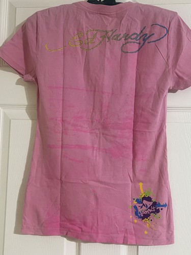 New Ed Hardy Kids Short Sleeve Shirt Pullover Size XL Youth Skull Pink NWT - Picture 6 of 6