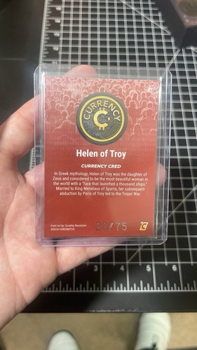 2024 Cardsmiths Currency Series 4 GARNET REFRACTOR #7 Helen of Troy 23/75 - Picture 2 of 2